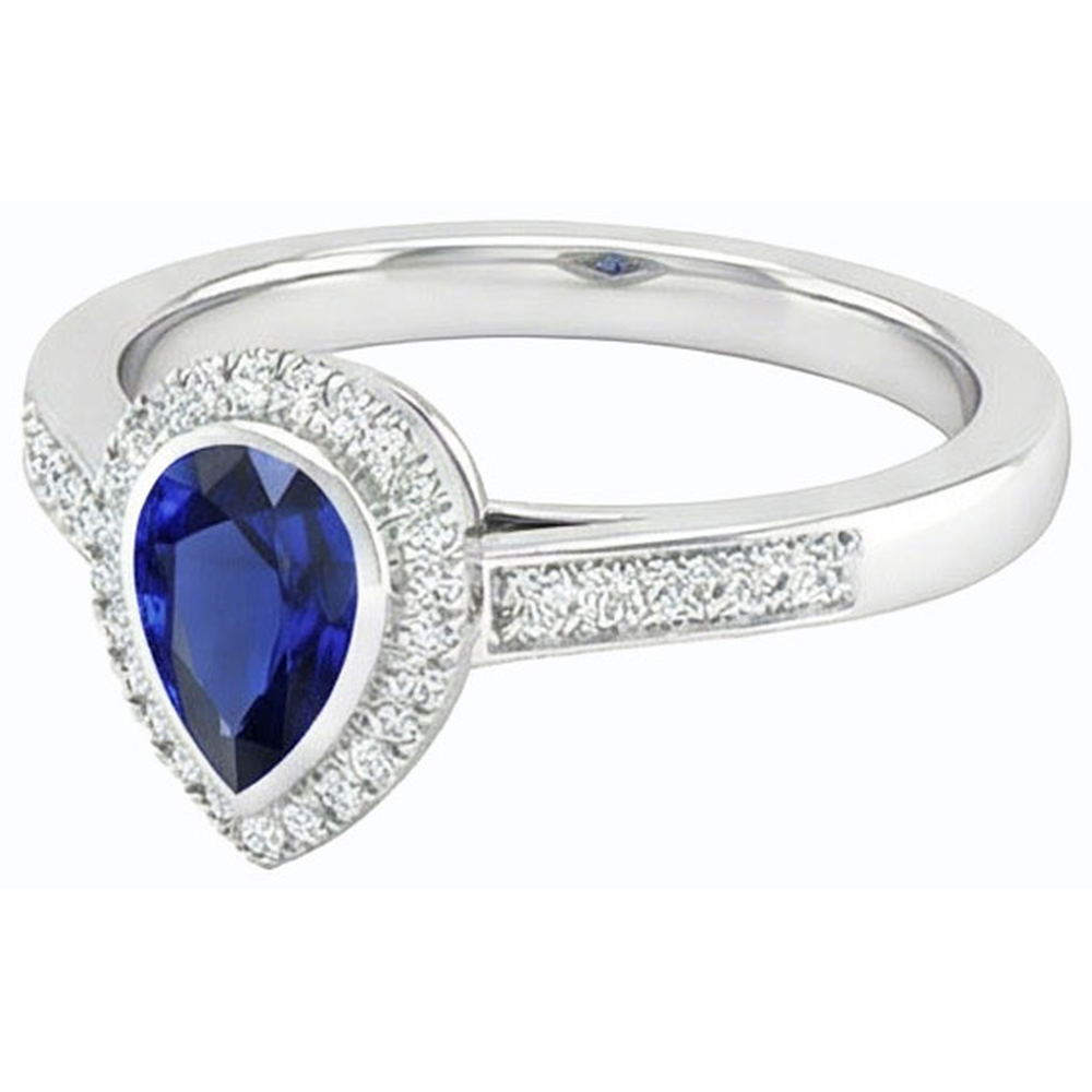 natural round sapphire 2.50ct ring profile view