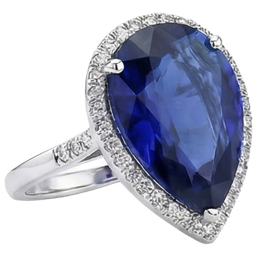 natural round sapphire 5ct ring top view