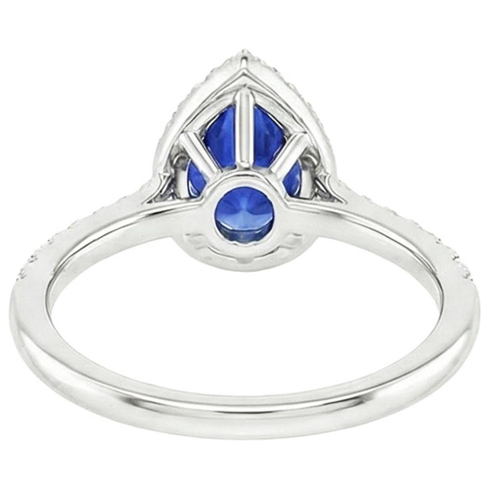 natural round sapphire 3.50ct ring side angle
