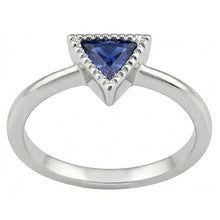Halo Engagement Ring Trillion Bezel Set Ceylon Sapphire 0.50 Carats