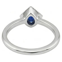 Halo Engagement Ring Trillion Bezel Set Ceylon Sapphire 0.50 Carats