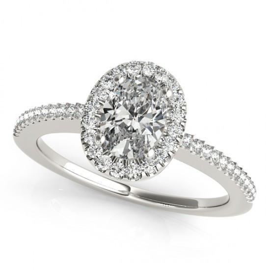 Halo Fancy Anniversary Natural Diamond Engagement Ring 1.94 Carat WG 14K