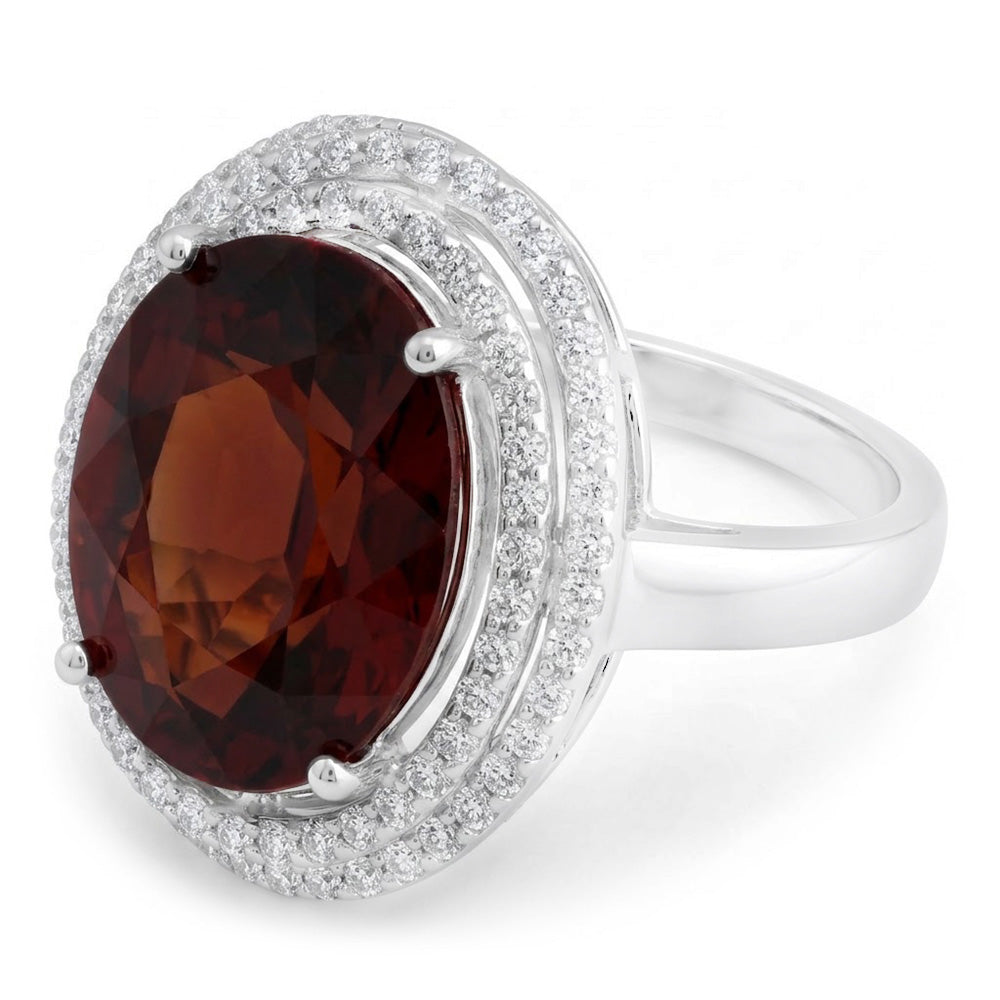 Halo Garnet Statement Cocktail Ring