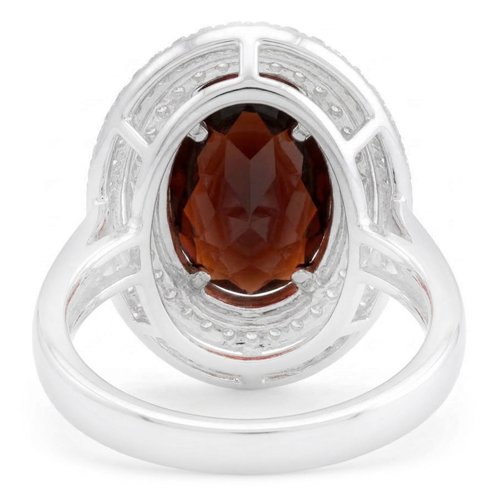 Halo Garnet Statement Cocktail Ring
