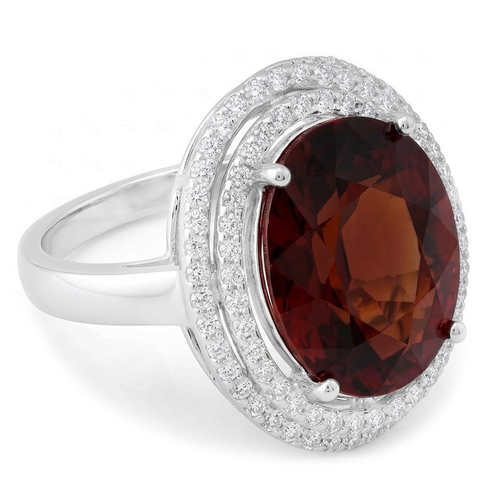 Halo Garnet Statement Cocktail Ring