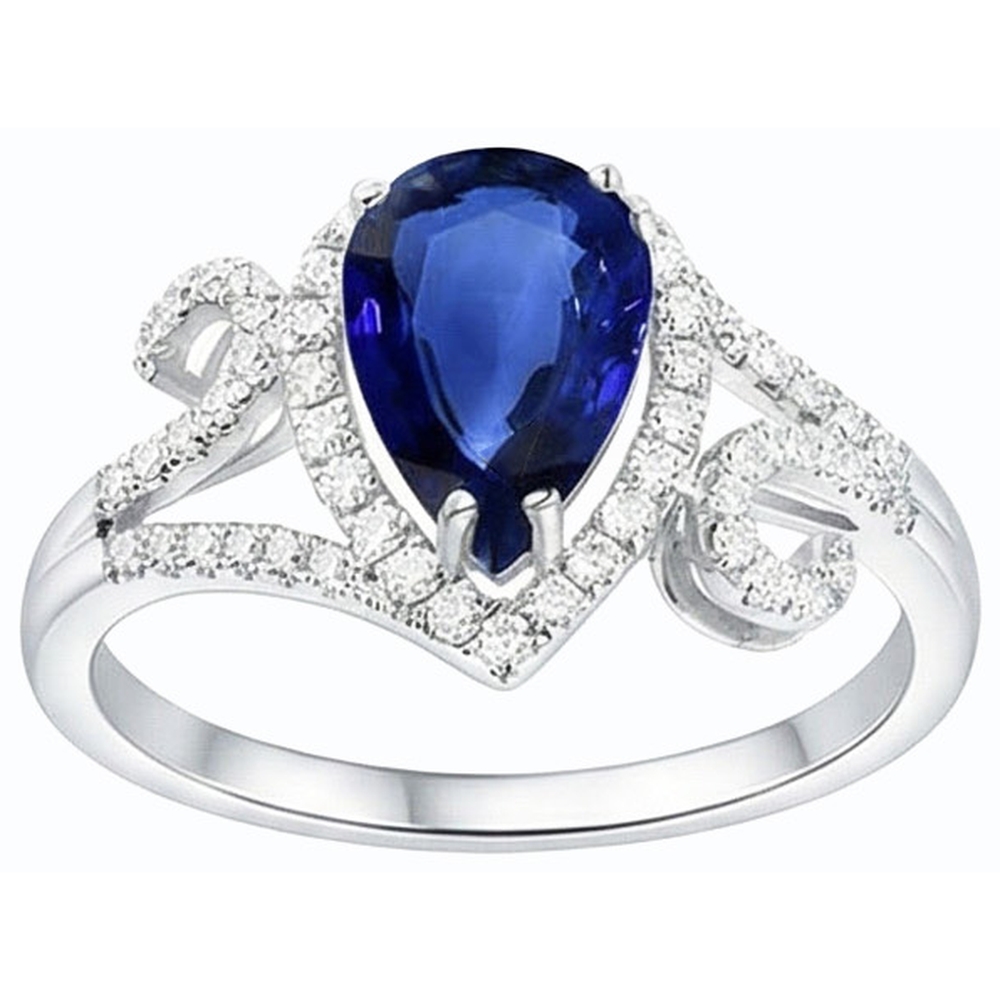 natural round sapphire 3.50ct ring side angle