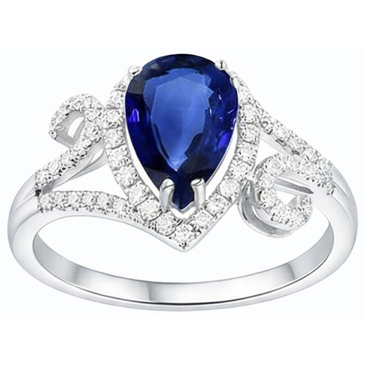 natural round sapphire 3.50ct ring side angle