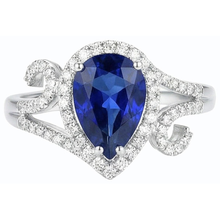 natural round sapphire 3.50ct ring top view