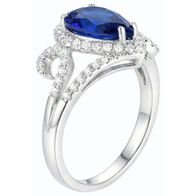 natural round sapphire 3.50ct ring profile view