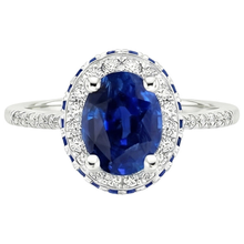natural round sapphire 4.50ct ring top view