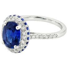 natural round sapphire 4.50ct ring profile view