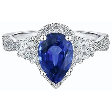 natural round sapphire 4.50ct ring top view