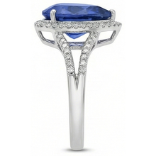 natural round sapphire 3.50ct ring top view