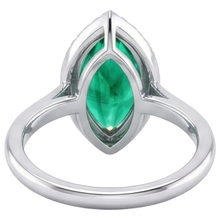 Authentic Colombian Emerald Colored Stone Ring – top view