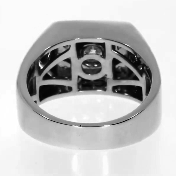 Halo Gents Ring Round Real Diamond Mens Jewelry