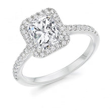 Halo Genuine Diamond Engagement Ring 1.4 Ct. White Gold
