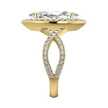 Halo Genuine Diamond Engagement Ring Marquise Center Yellow Gold 14K