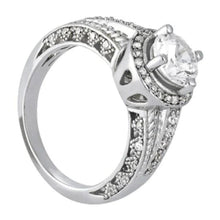 HaloGenuineDiamondEngagementRingVintageStyle
