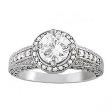 HaloGenuineDiamondEngagementRingVintageStyle