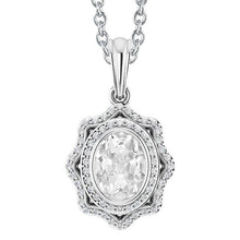 Halo Genuine Diamond Pendant Oval Old Miner Bezel Set 4.50 Carats White Gold