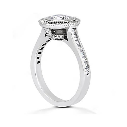 Halo Genuine Diamond Ring 2.22 Carats Women Engagement White Gold2