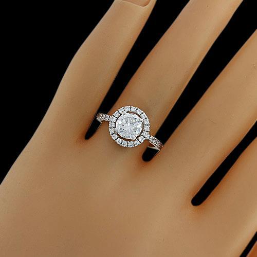 Halo Genuine Diamond Ring White Gold 1.50 Ct.