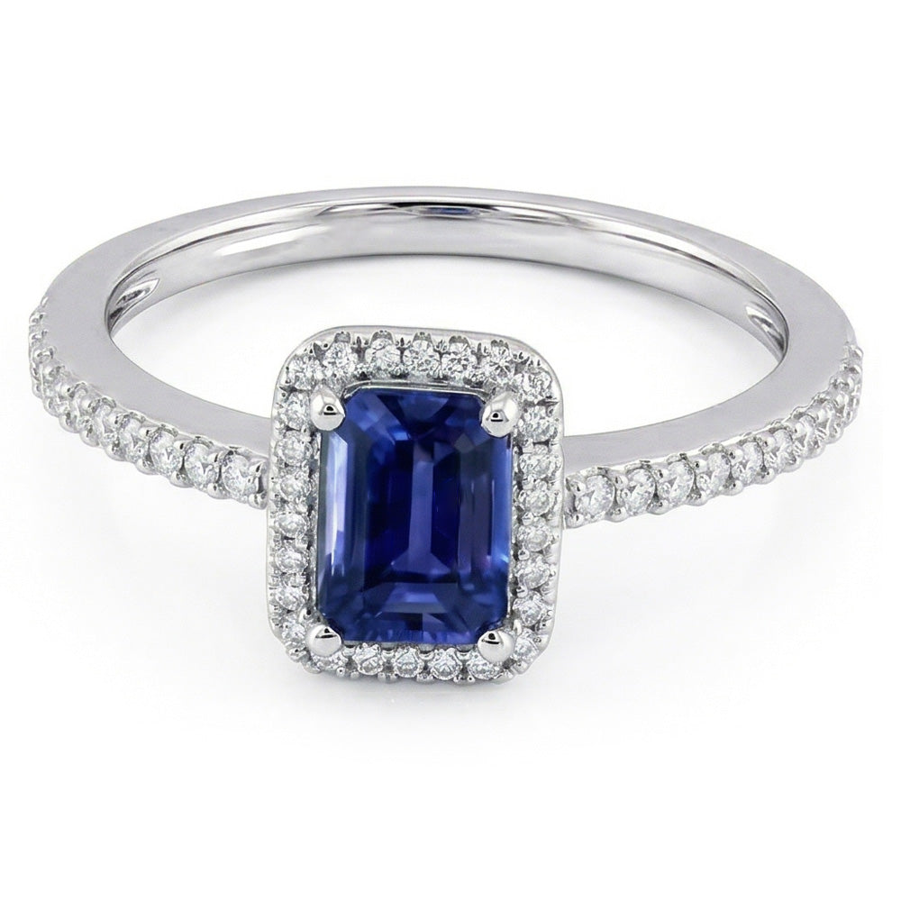 natural emerald sapphire 3ct ring side angle