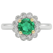 Real Colombian Emerald Colored Stone Ring – front view
