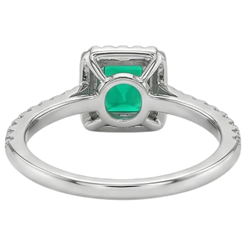 Natural Fine Emerald Gemstone Ring 2 ct Two-Tone 14K Gold – alternate view