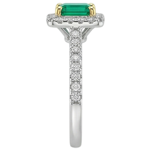 Gemstone Ring Two-Tone 14K Gold with Fine Emerald – back view