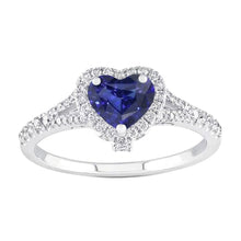 Halo Heart Blue Sapphire Ring Pave Split Shank Natural Earth Mined Diamonds 3.50 Carats