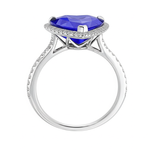 Halo Heart Ceylon Sapphire Engagement Ring 4.50 Carats Natural Earth Mined Diamond Jewellery