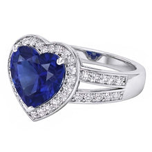 natural round sapphire 4.50ct ring close up detail