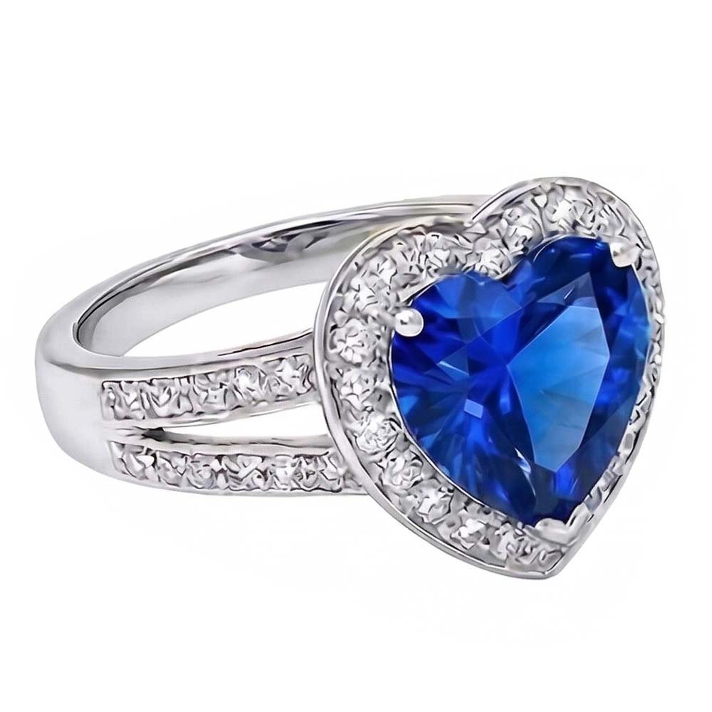 natural round sapphire 4.50ct ring top view