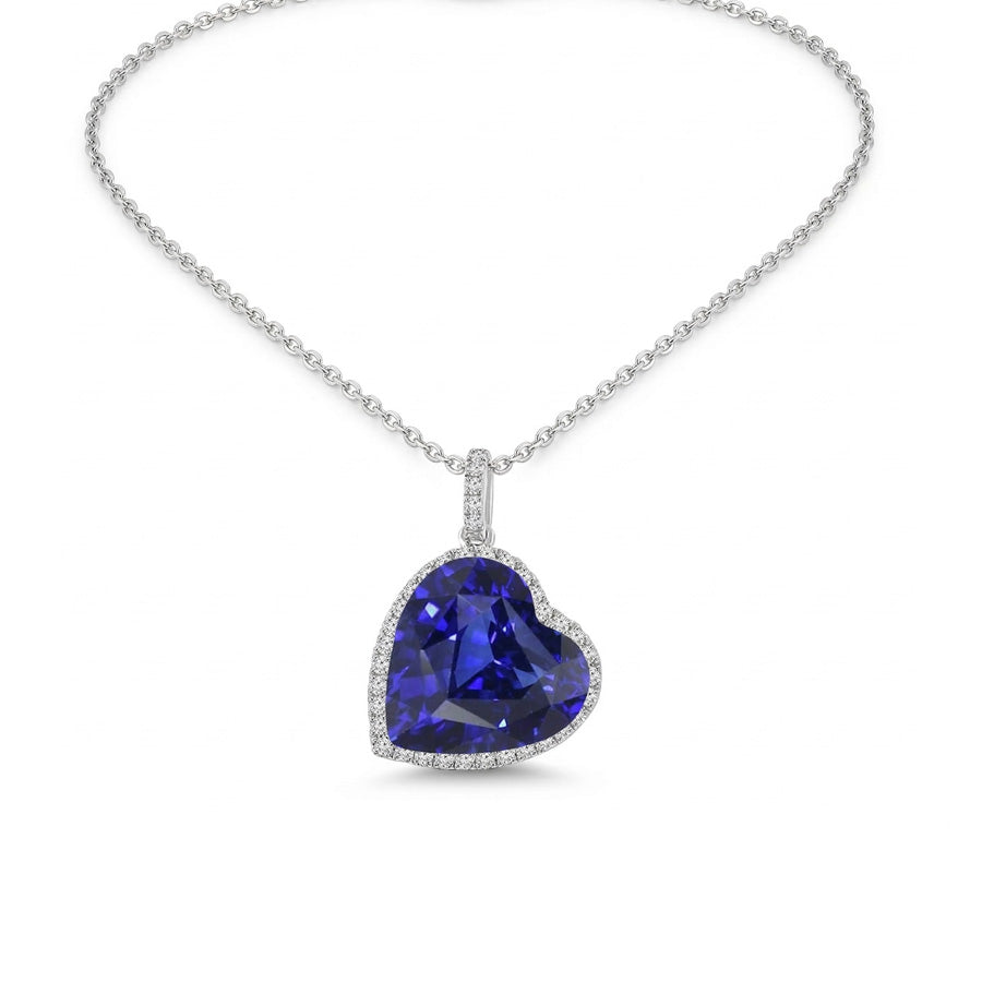 Shimmering Cornflower Blue Sapphire Gemstone Pendant 6 ct – front view