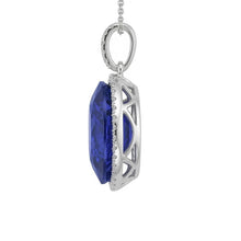 Cornflower Blue Sapphire Gemstone Pendant 6 ct 14K White Gold – angle view