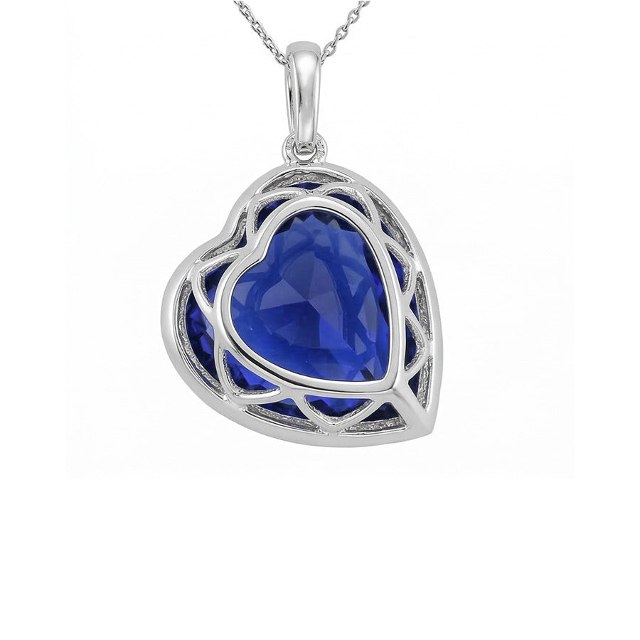 Shimmering Cornflower Blue Sapphire Gemstone Pendant 6 ct – profile view