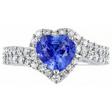 Halo Heart Light Blue Sapphire Ring Double Shank Natural Earth Mined Diamonds 4 Carats