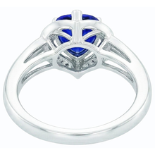 Halo Heart Style Sri Lankan Sapphire Ring 1.50 Carats Natural Earth Mined Diamonds