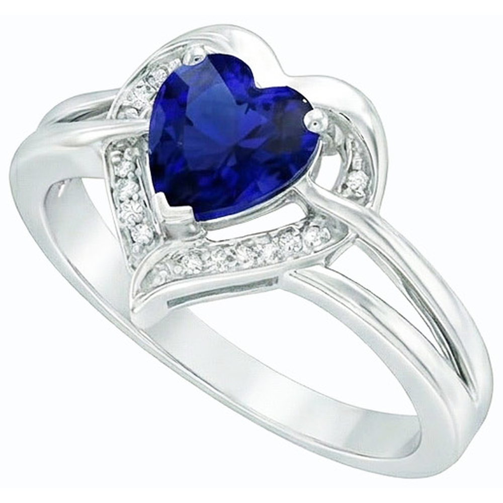 Halo Heart Style Sri Lankan Sapphire Ring 1.50 Carats Natural Earth Mined Diamonds