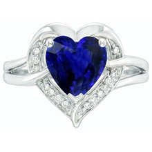 Halo Heart Style Sri Lankan Sapphire Ring 1.50 Carats Natural Earth Mined Diamonds
