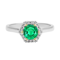 GIA Certified Fine Emerald Colored Stone Ring 2 ct – Two-Tone