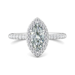 Halo Marquise Old Mine Cut Natural Diamond Anniversary Ring 5 Carats