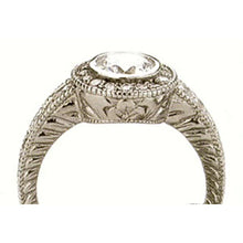 Halo Natural Diamond Engagement Ring Vintage Style 1.35 Carats