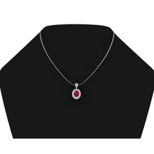 Halo Natural Eagle Claws Ruby Necklace With  Round Diamonds