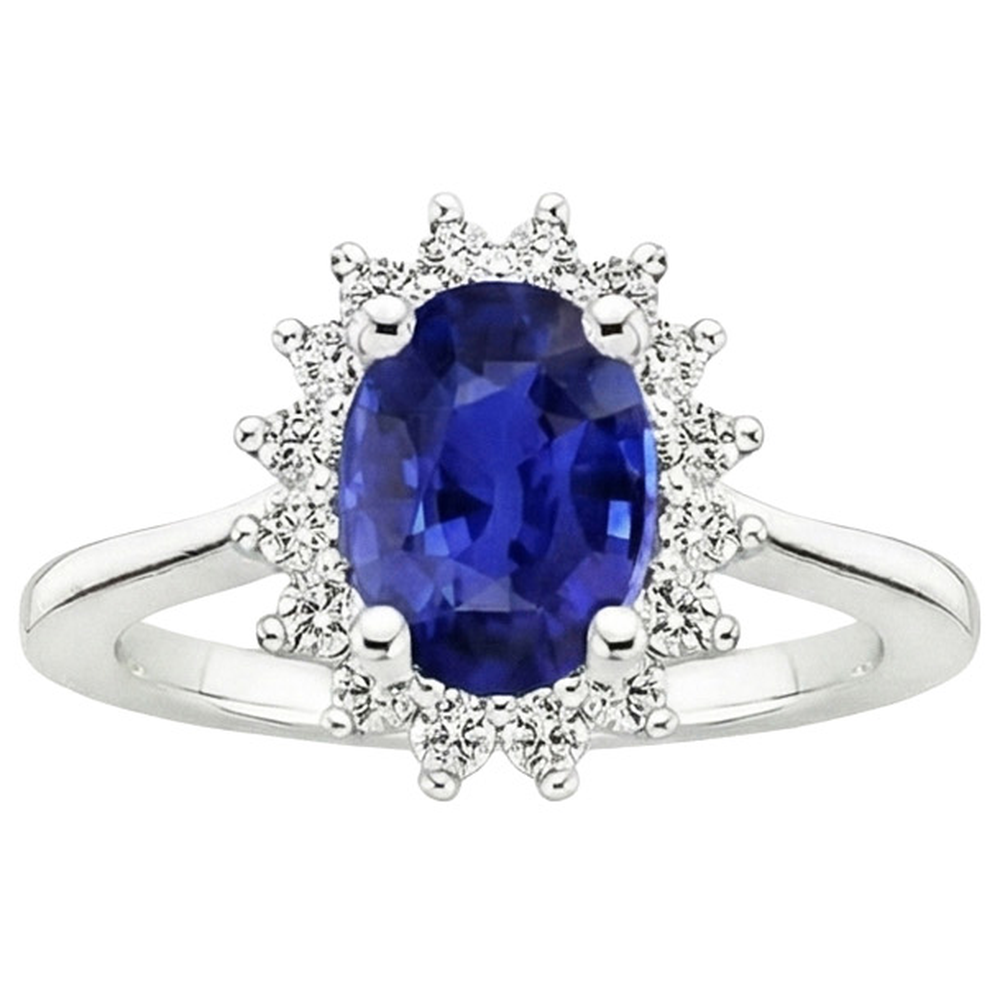 natural round sapphire 4ct ring close up detail