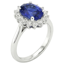 natural round sapphire 4ct ring top view