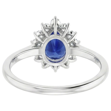 Halo Natural Earth Mined DIAMOND ( NOT LAB GROWN ) Ring Star Style Pear Sri Lankan Sapphire 2.25 Carats