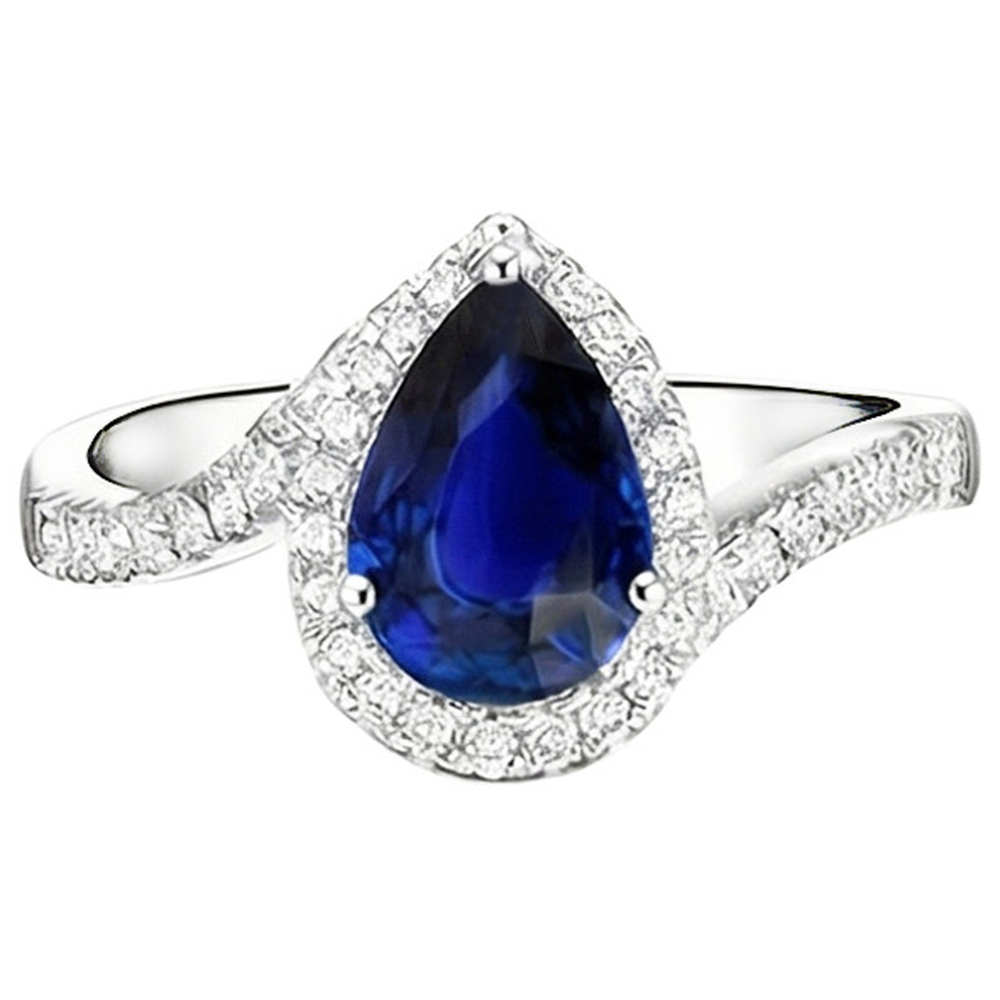natural round sapphire 4ct ring top view