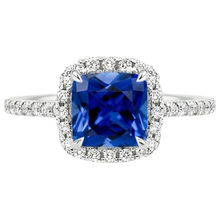 natural round sapphire 3.25ct ring profile view